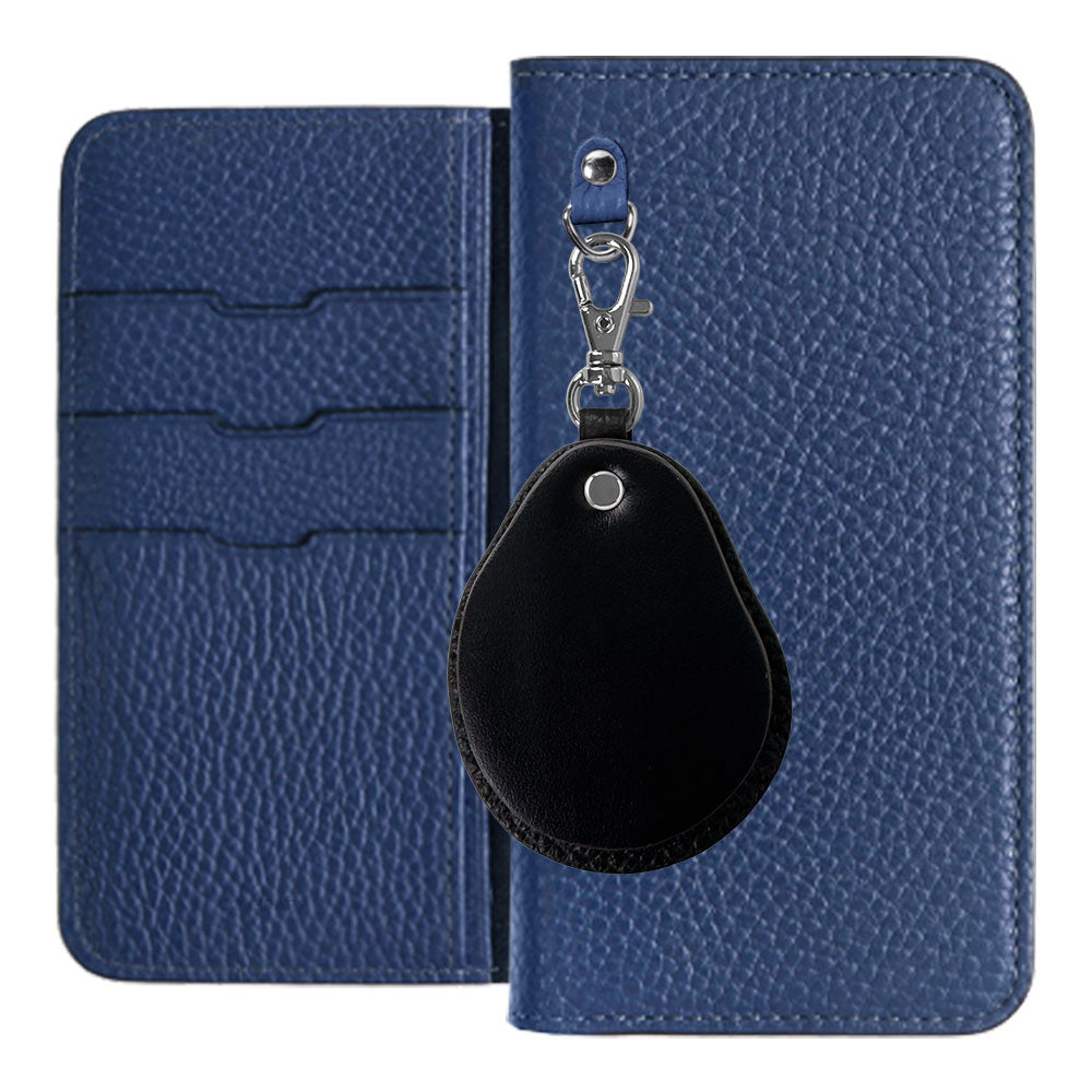Genuine leather 32 colors Italian shrink leather Different material nuance Mirror charm Notebook type case AQUOS series