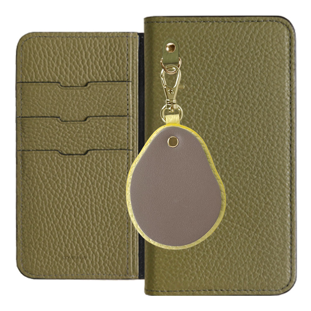 Genuine leather 32 colors Italian shrink leather Different material nuance Mirror charm Notebook type case