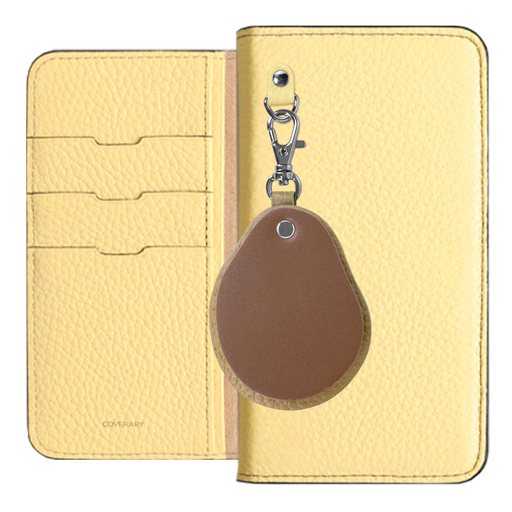 Genuine leather 32 colors Italian shrink leather Different material nuance Mirror charm Notebook type case