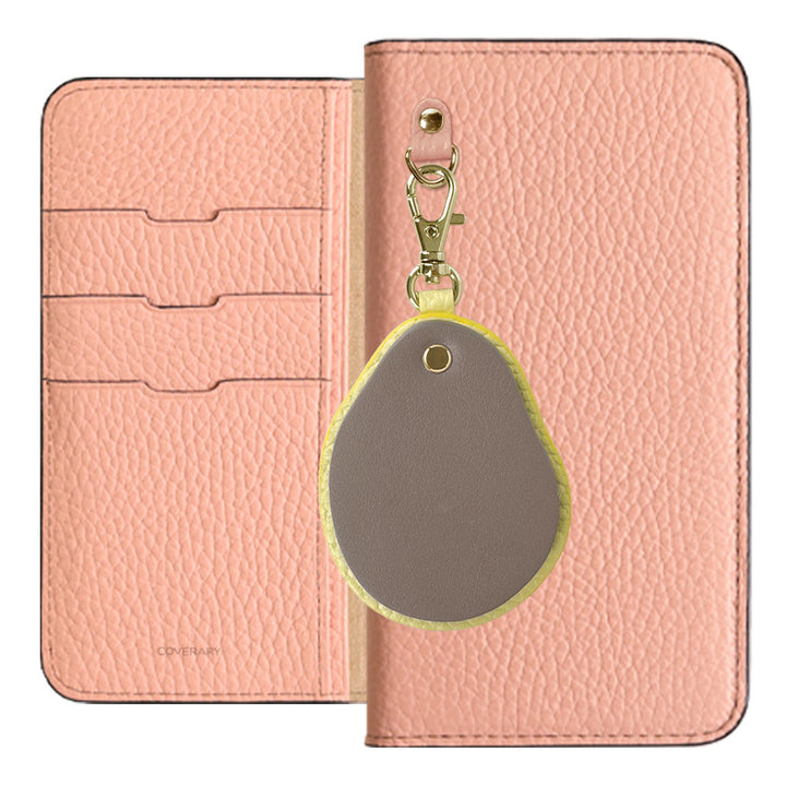 Genuine leather 32 colors Italian shrink leather Different material nuance Mirror charm Notebook type case