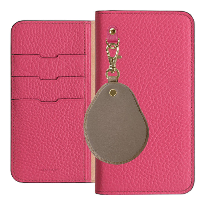 Genuine leather 32 colors Italian shrink leather Different material nuance Mirror charm Notebook type case AQUOS series