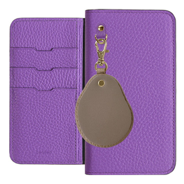 Genuine leather 32 colors Italian shrink leather Different material nuance Mirror charm Notebook type case AQUOS series