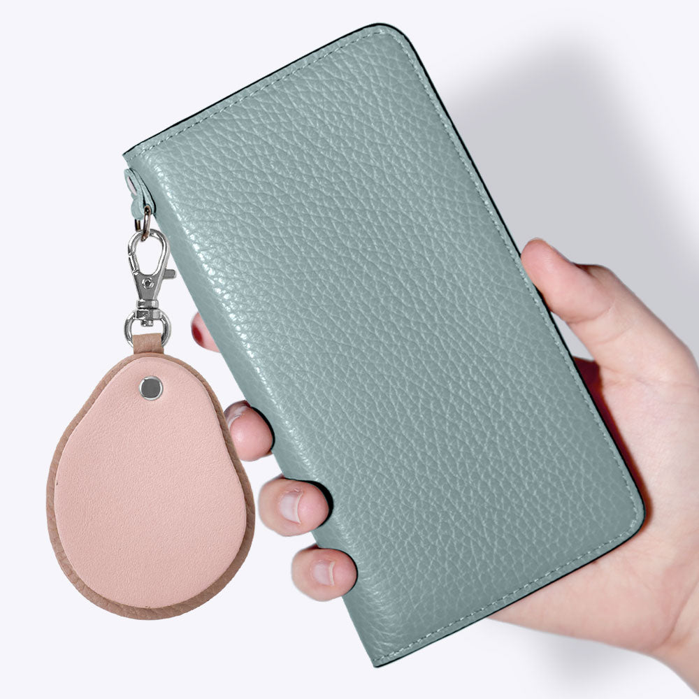 Genuine leather 32 colors Italian shrink leather Different material nuance Mirror charm Notebook type case Galaxy series
