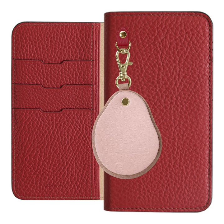 Genuine leather 32 colors Italian shrink leather Different material nuance Mirror charm Notebook type case