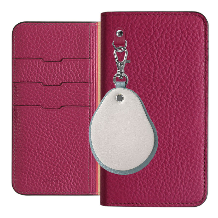 Genuine leather 32 colors Italian shrink leather Different material nuance Mirror charm Notebook type case AQUOS series