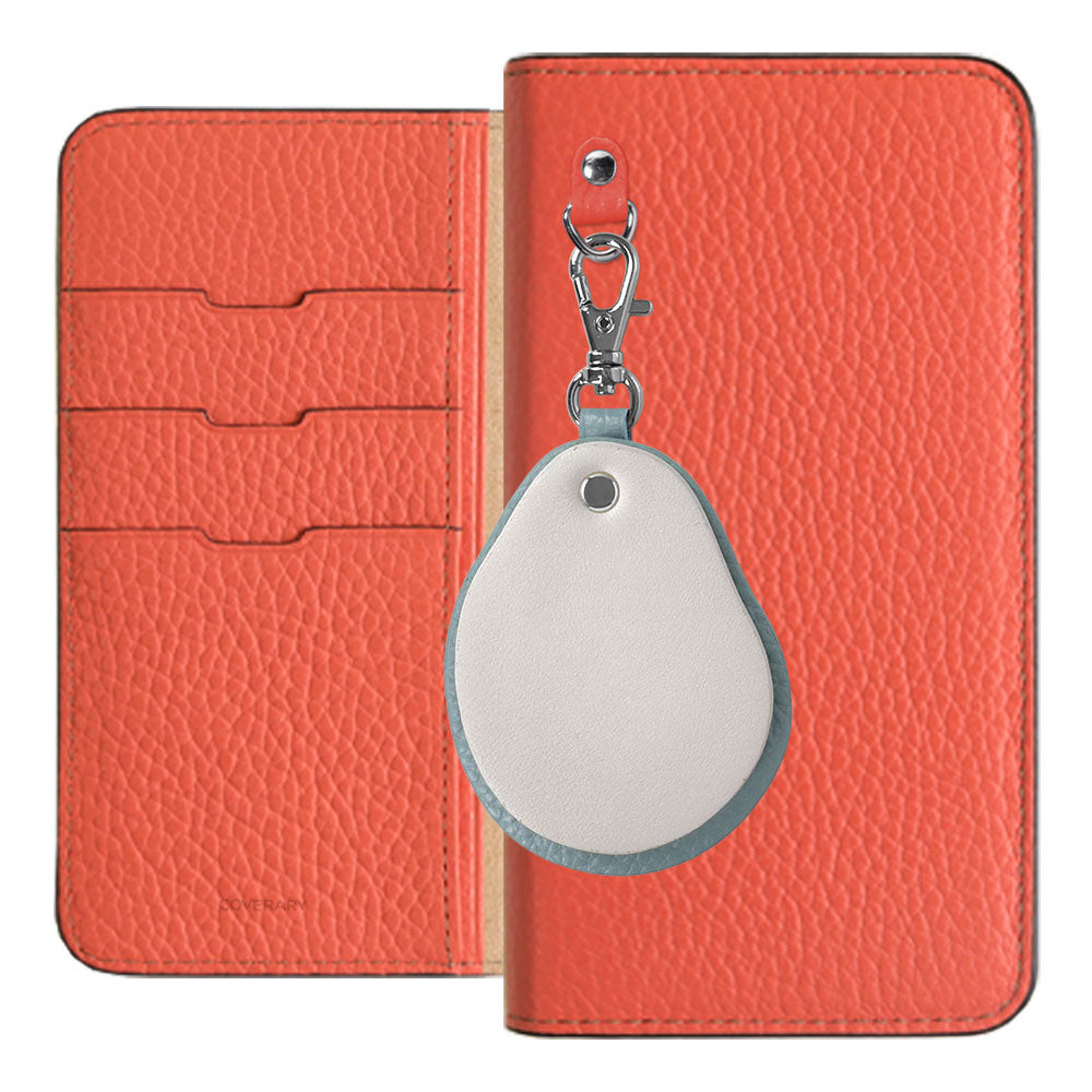 Genuine leather 32 colors Italian shrink leather Different material nuance Mirror charm Notebook type case AQUOS series