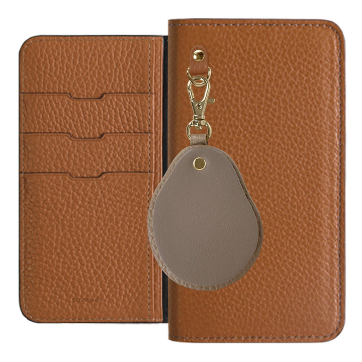 Genuine leather 32 colors Italian shrink leather Different material nuance Mirror charm Notebook type case