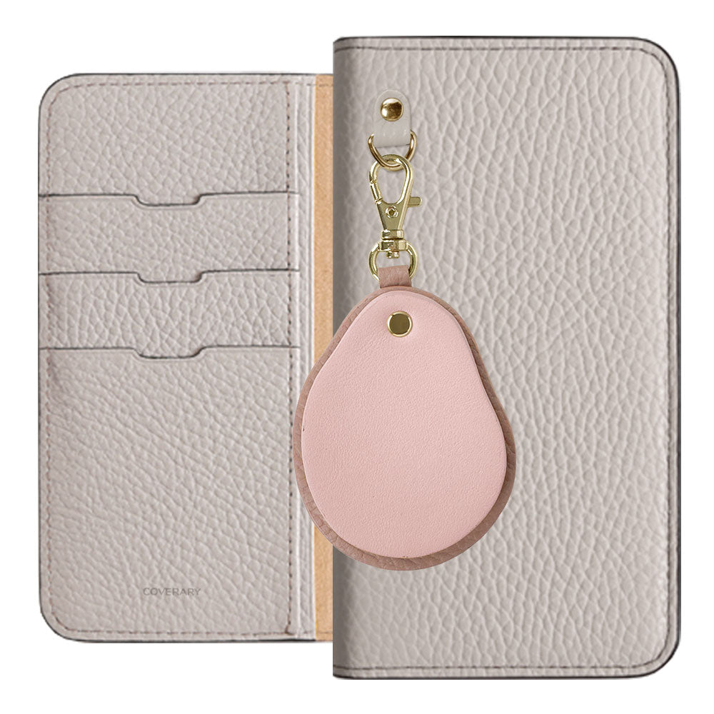 Genuine leather 32 colors Italian shrink leather Different material nuance Mirror charm Notebook type case