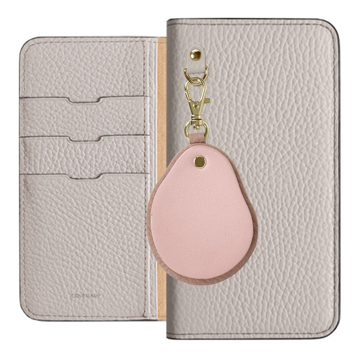 Genuine leather 32 colors Italian shrink leather Different material nuance Mirror charm Notebook type case