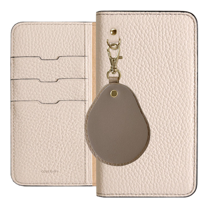 Genuine leather 32 colors Italian shrink leather Different material nuance Mirror charm Notebook type case