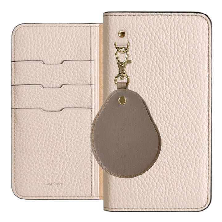 Genuine leather 32 colors Italian shrink leather Different material nuance Mirror charm Notebook type case AQUOS series