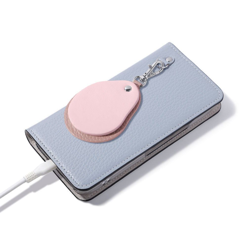 Genuine leather 32 colors Italian shrink leather Different material nuance Mirror charm Notebook type case AQUOS series