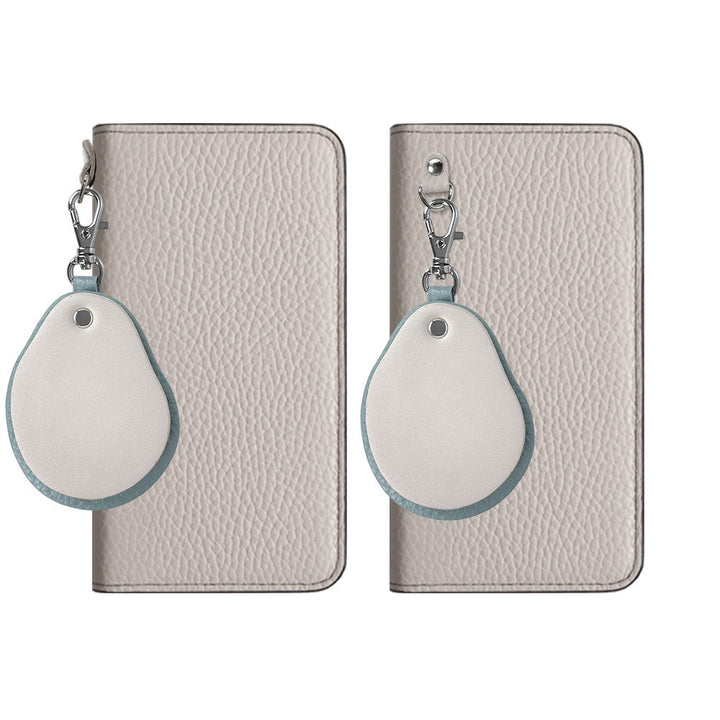 Genuine leather 32 colors Italian shrink leather Different material nuance Mirror charm Notebook type case AQUOS series