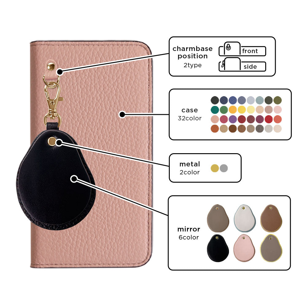 Cuir véritable 32 couleurs cuir italien grainé nuance de matériaux différents miroir charme étui portefeuille Google Pixel série