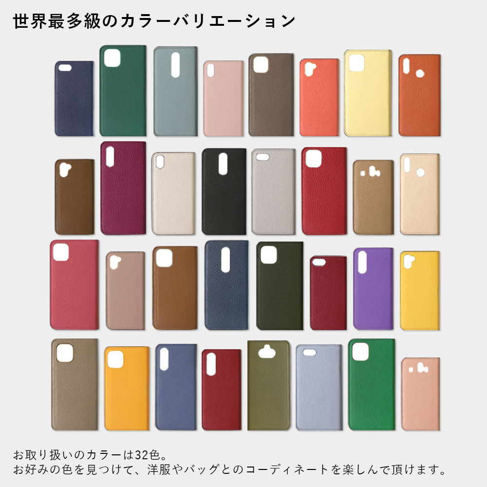 Genuine leather 32 colors Italian shrink leather dot pattern notebook-style case iPhone series