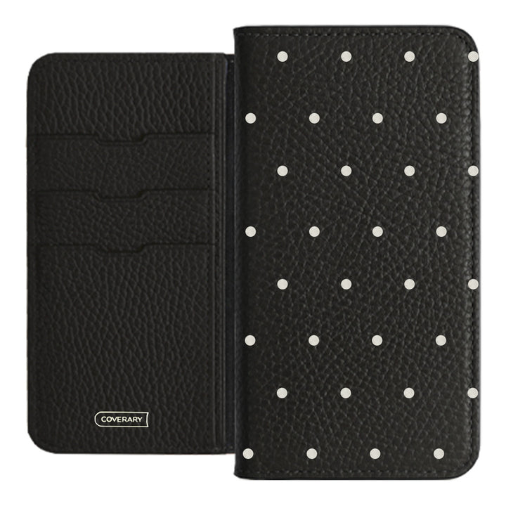 Genuine leather 32 colors Italian shrink leather dot pattern notebook-style case