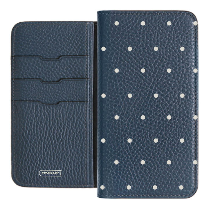 Genuine leather 32 colors Italian shrink leather dot pattern notebook-style case