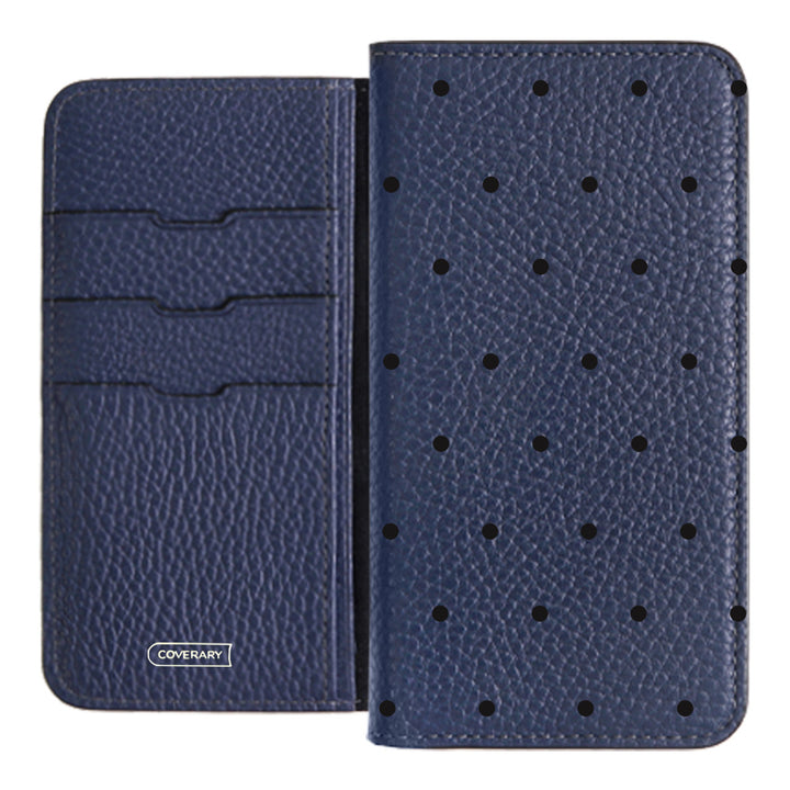 Genuine leather 32 colors Italian shrink leather dot pattern notebook-style case