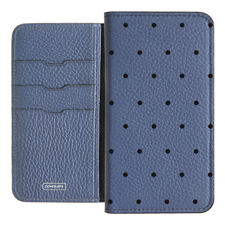 Genuine leather 32 colors Italian shrink leather dot pattern notebook-style case