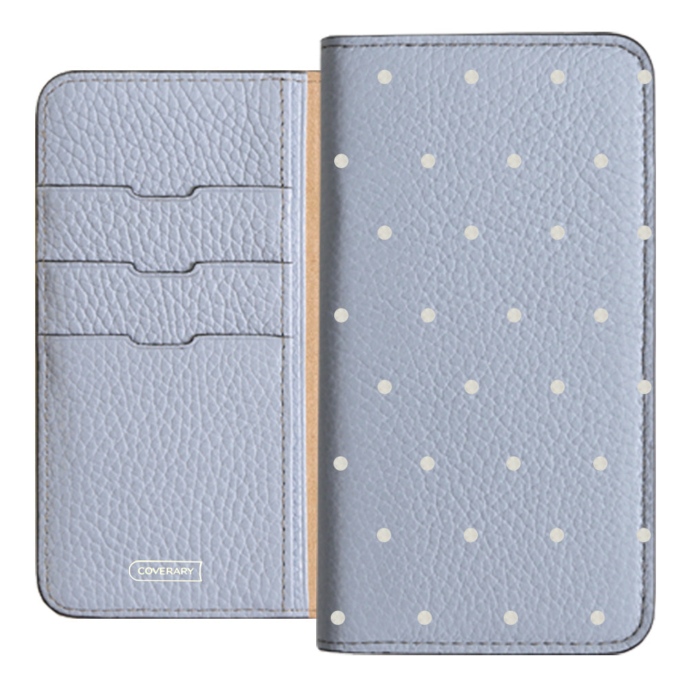 Genuine leather 32 colors Italian shrink leather dot pattern notebook-style case