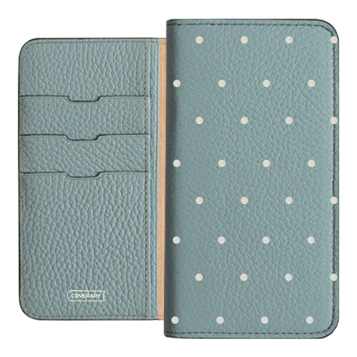 Genuine leather 32 colors Italian shrink leather dot pattern notebook-style case