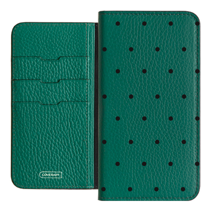 Genuine leather 32 colors Italian shrink leather dot pattern notebook-style case