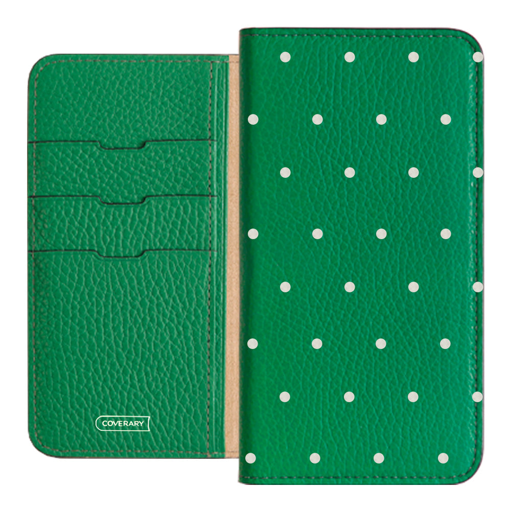 Genuine leather 32 colors Italian shrink leather dot pattern notebook-style case