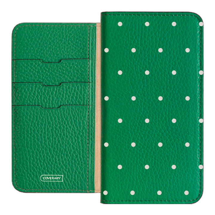 Genuine leather 32 colors Italian shrink leather dot pattern notebook-style case
