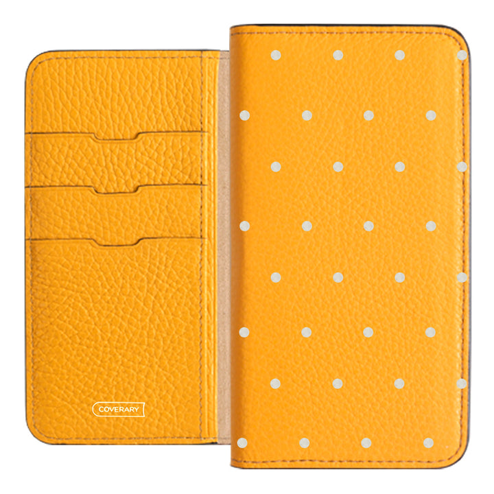 Genuine leather 32 colors Italian shrink leather dot pattern notebook-style case