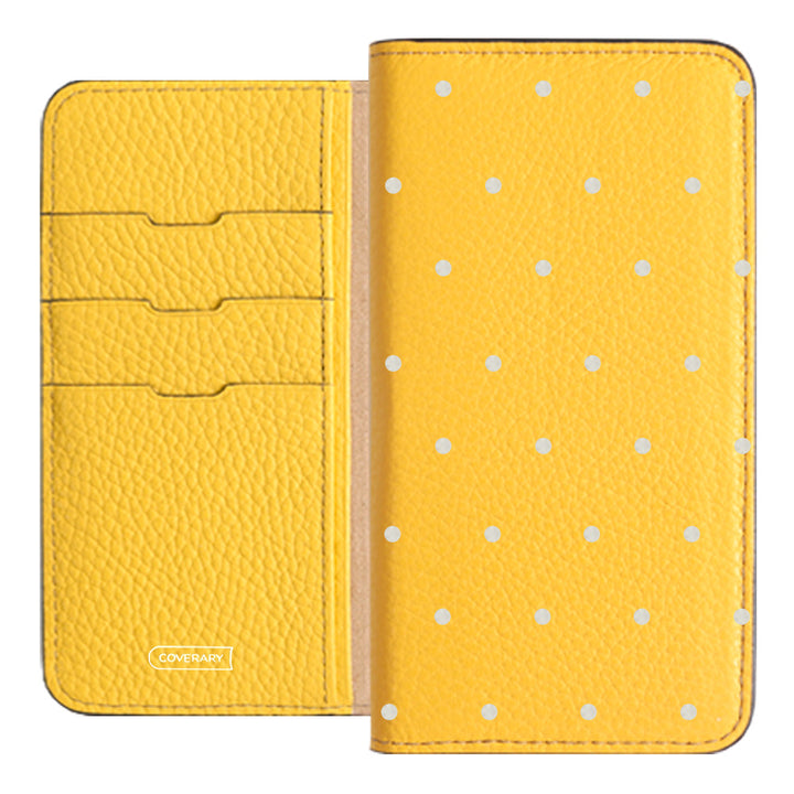 Genuine leather 32 colors Italian shrink leather dot pattern notebook-style case