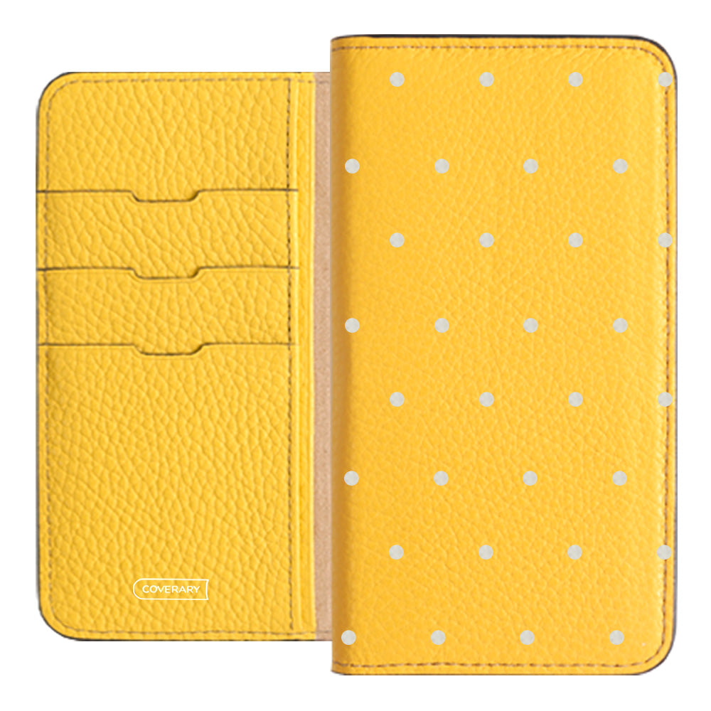 Genuine leather 32 colors Italian shrink leather dot pattern notebook-style case iPhone series