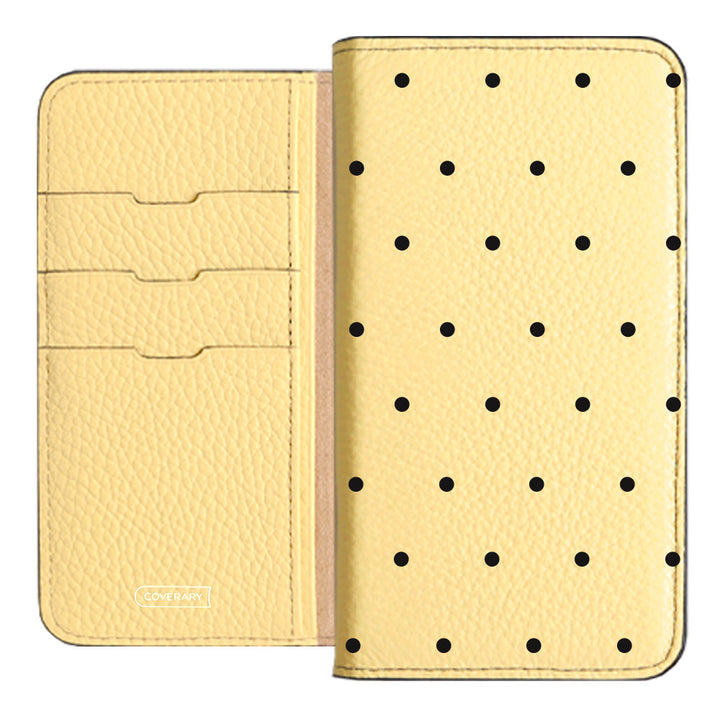 Genuine leather 32 colors Italian shrink leather dot pattern notebook-style case