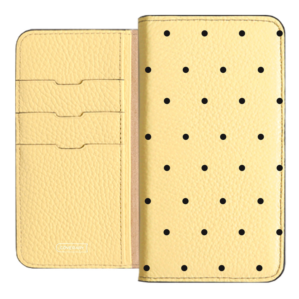 Genuine leather 32 colors Italian shrink leather dot pattern notebook-style case iPhone series