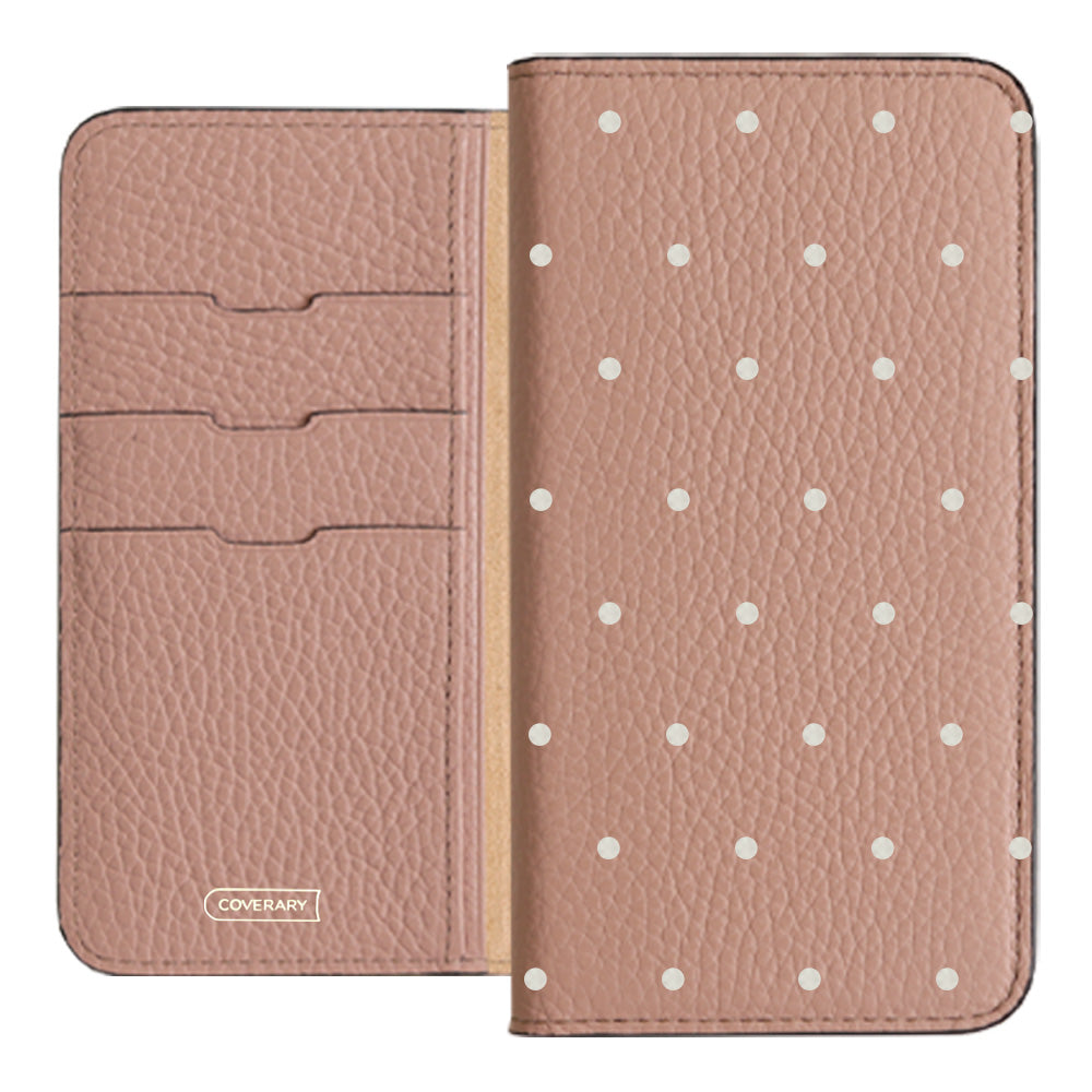 Genuine leather 32 colors Italian shrink leather dot pattern notebook-style case