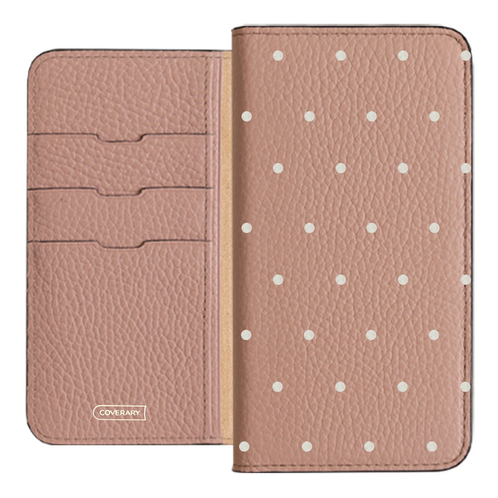 Genuine leather 32 colors Italian shrink leather dot pattern notebook-style case