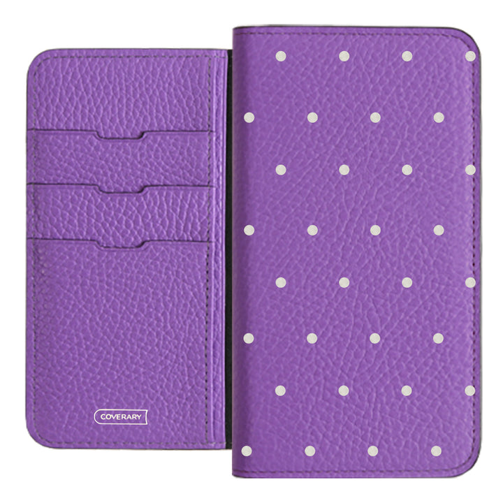 Genuine leather 32 colors Italian shrink leather dot pattern notebook-style case