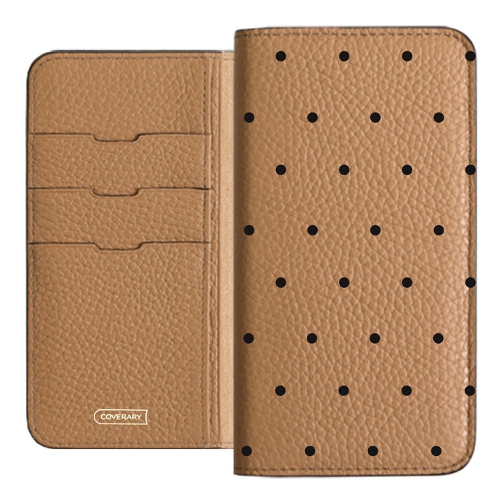 Genuine leather 32 colors Italian shrink leather dot pattern notebook-style case