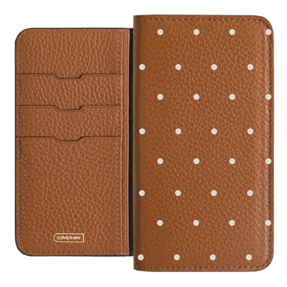 Genuine leather 32 colors Italian shrink leather dot pattern notebook-style case