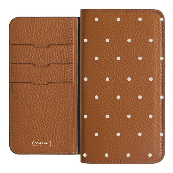 Genuine leather 32 colors Italian shrink leather dot pattern notebook-style case
