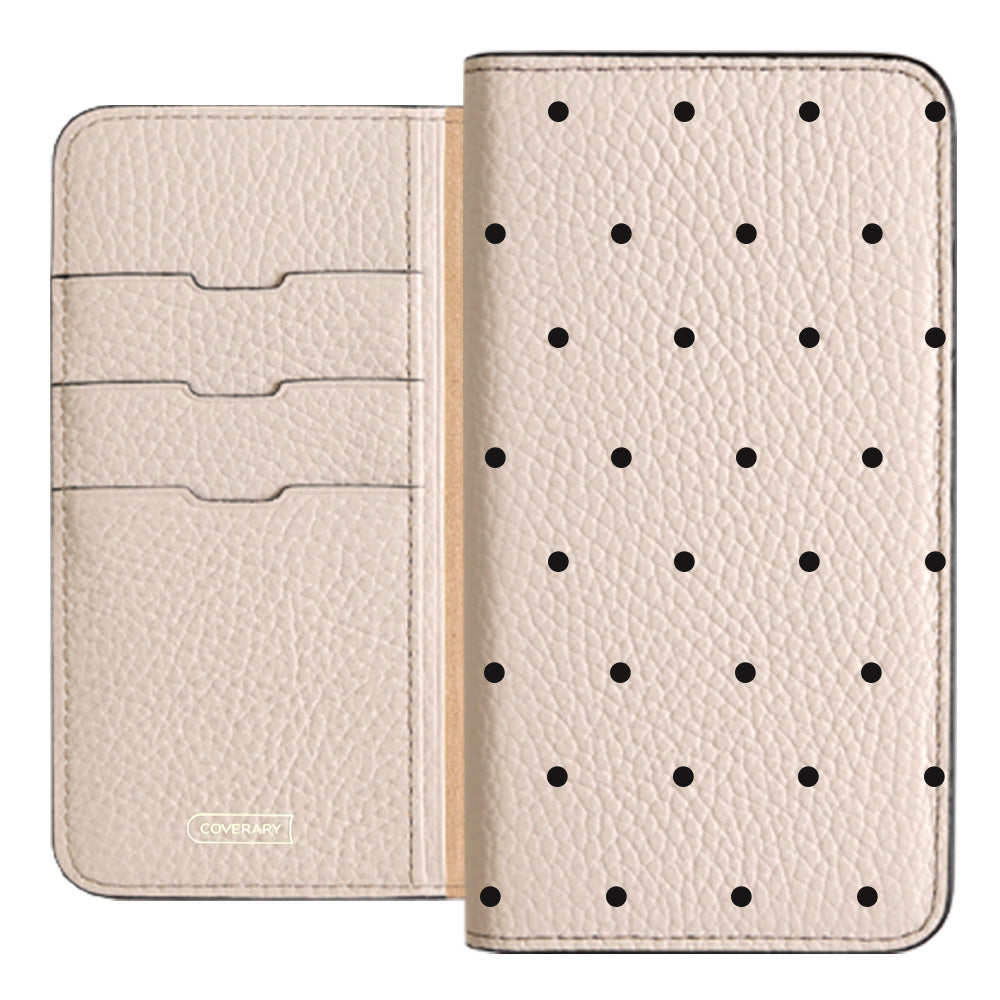 Genuine leather 32 colors Italian shrink leather dot pattern notebook-style case