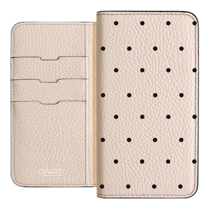 Genuine leather 32 colors Italian shrink leather dot pattern notebook-style case