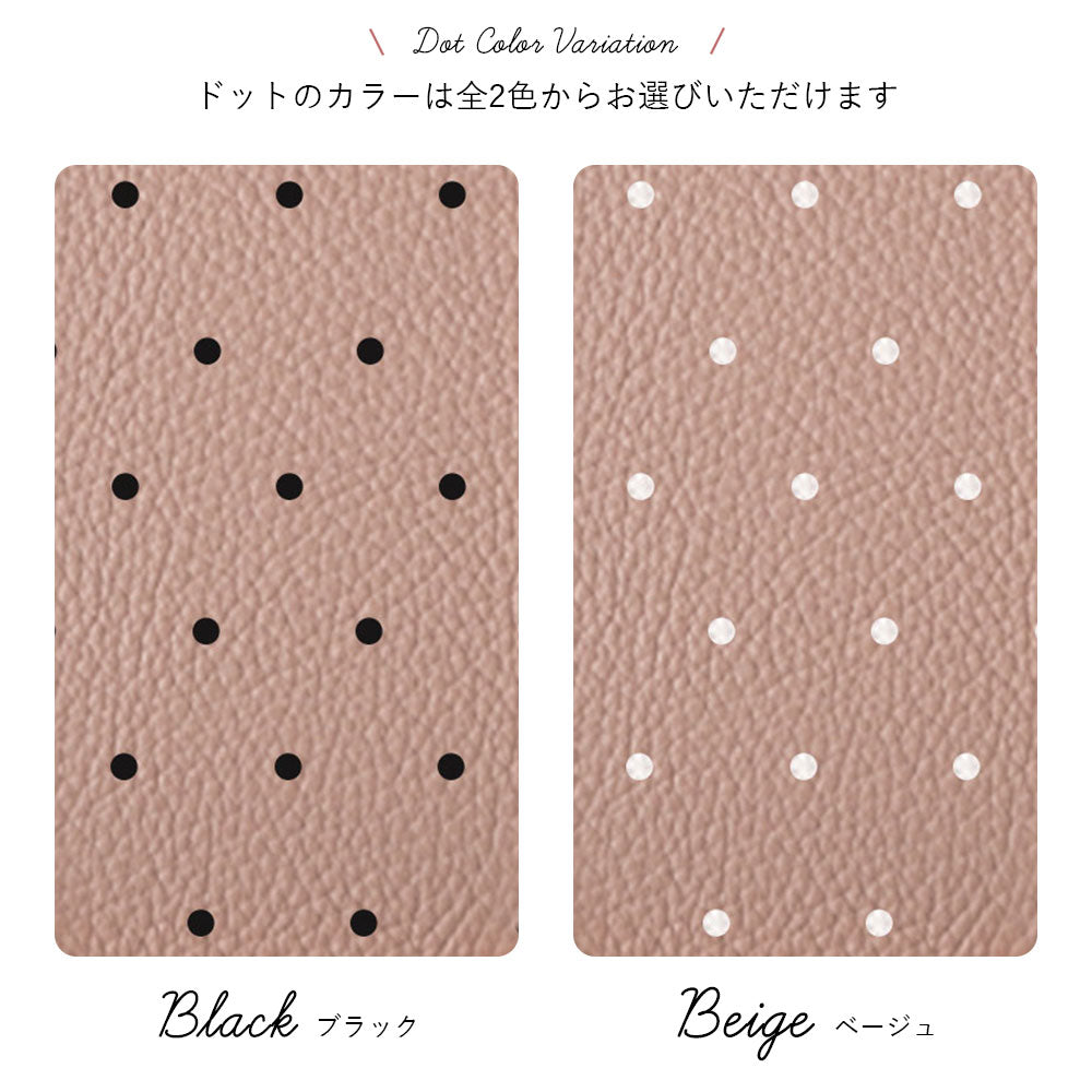 Genuine leather 32 colors Italian shrink leather dot pattern notebook-style case