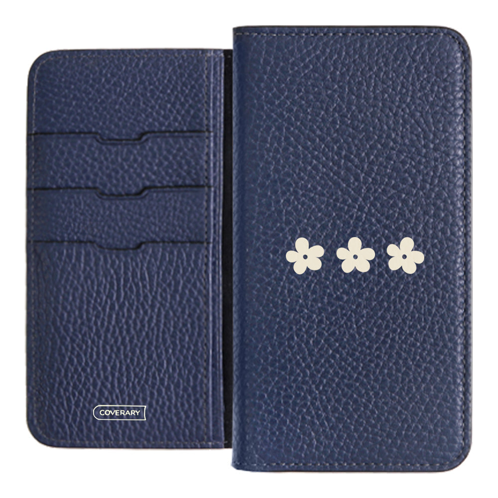 Cuir véritable 32 couleurs cuir italien grainé motif floral 1 étui portefeuille série Xperia