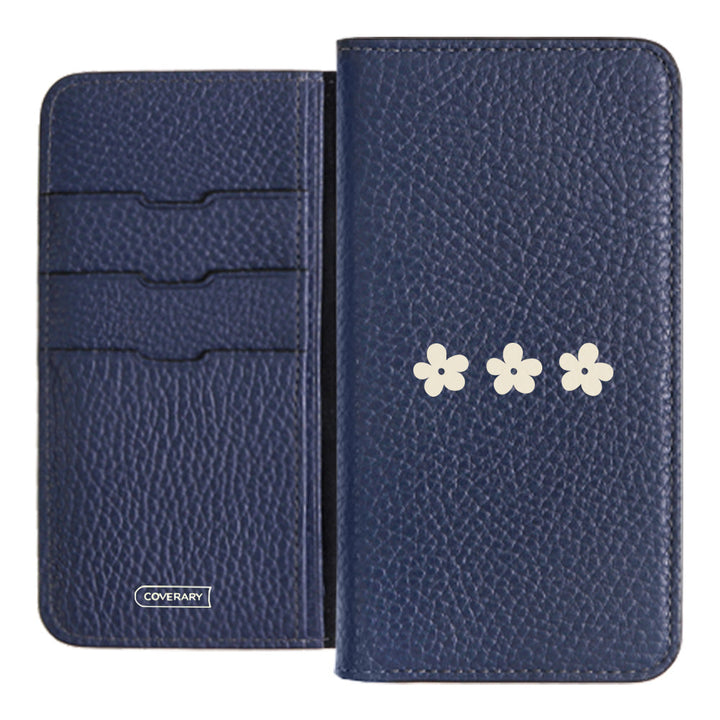 Cuir véritable 32 couleurs cuir italien grainé motif floral 1 étui portefeuille série Xperia