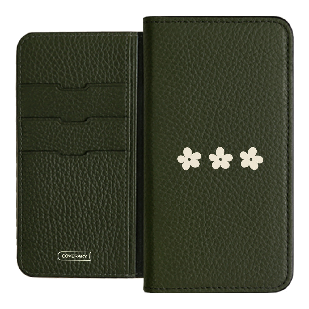 Genuine leather 32 colors Italian shrink leather floral pattern 1 notebook-style case