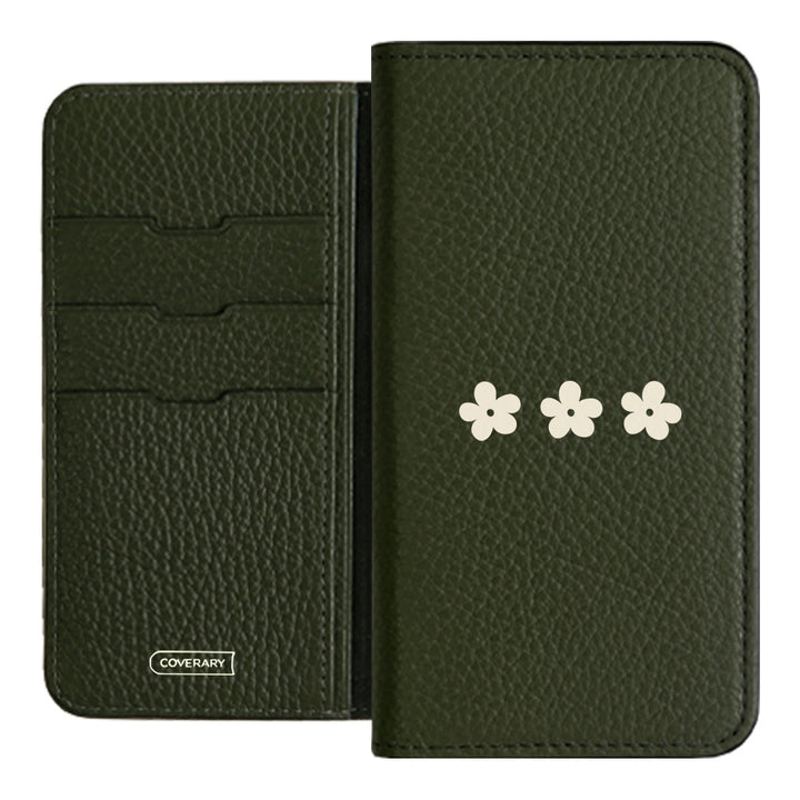 Genuine leather 32 colors Italian shrink leather floral pattern 1 notebook-style case