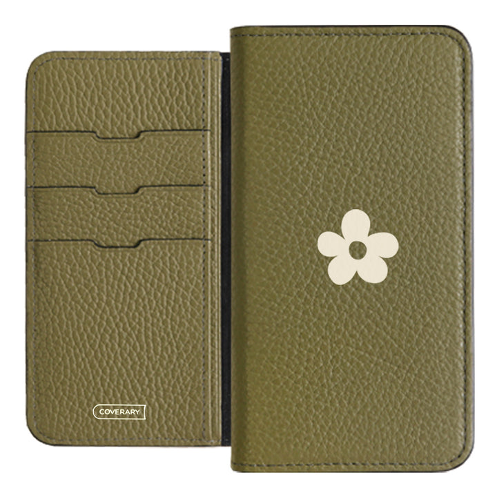 Genuine leather 32 colors Italian shrink leather floral pattern 1 notebook-style case