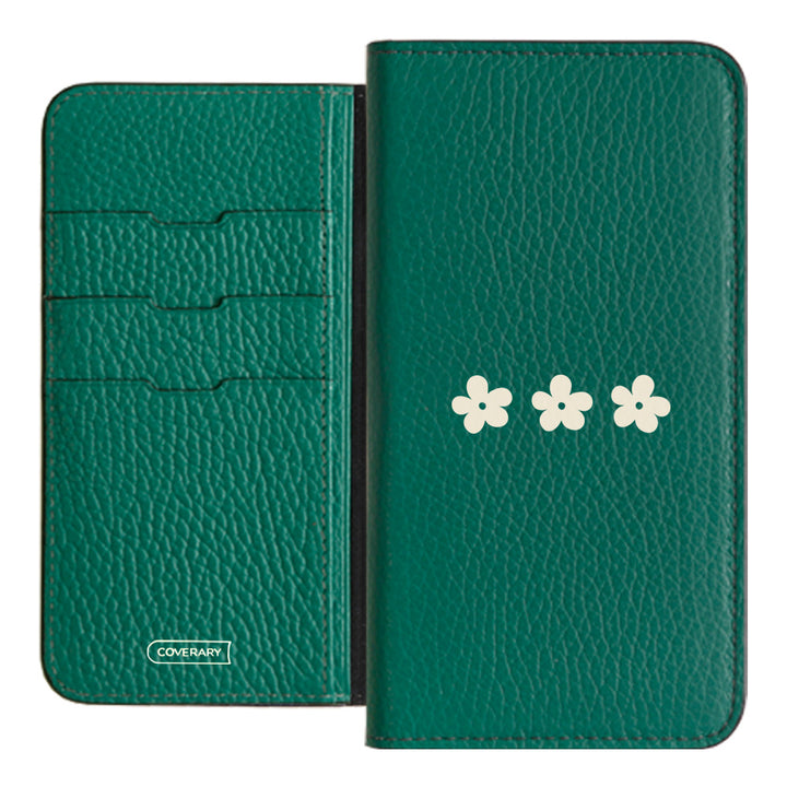 Genuine leather 32 colors Italian shrink leather floral pattern 1 notebook-style case