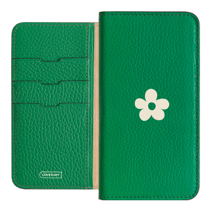 Cuir véritable 32 couleurs cuir italien grainé motif floral 1 étui portefeuille série Xperia