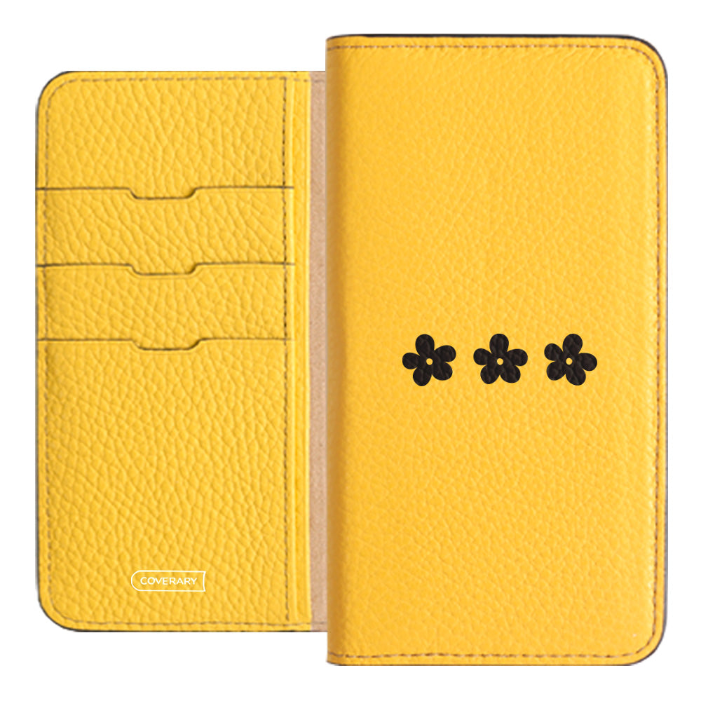 Genuine leather 32 colors Italian shrink leather floral pattern 1 notebook-style case